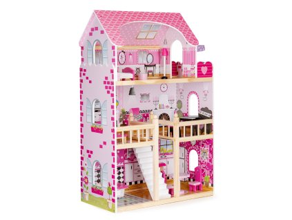Drevený nábytok do domčeka pre bábiky LED osvetlenie ECOTOYS