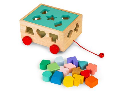 Drevený triediaci vozík s kockami vzdelávacia kocka pre deti ECOTOYS