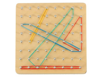 Geoboard geoplan dřevěná skládačka vytvářející tvary pomocí gumiček