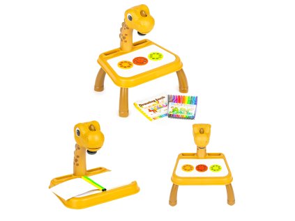 Detský projektor na kreslenie – dinosaurus, 24 vzorov, 12 fixiek