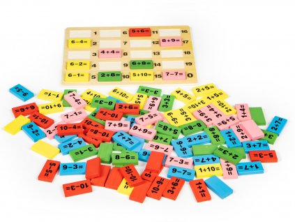 Matematické bloky s výukovou deskou domino