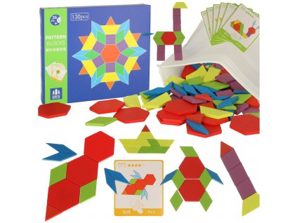 Montessori puzzle dřevěné tvary 155el.