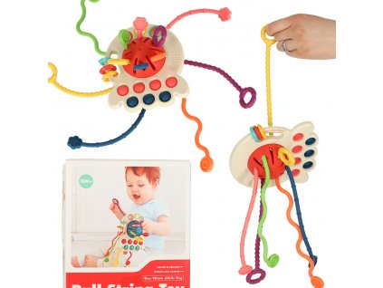 Montessori senzorická hračka hryzátko červené