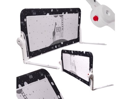 Barierka ochronna bramka oslonka do lozka 150cm czarna 103243(1)