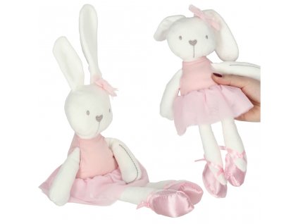 Plyšový maskot králík v růžových šatech 42cm