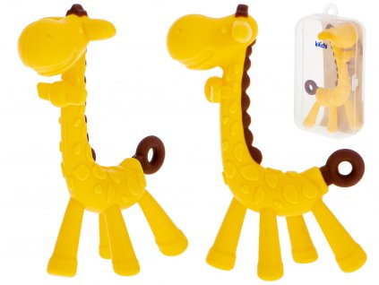 Silikonové kousátko žlutá žirafa