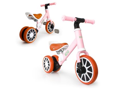 Trojkolka cross-country bicykel s pedálmi 2v1 Ružová ECOTOYS