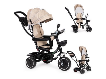 Trojkolka s otočnou strieškou sedadla béžová ECOTOYS