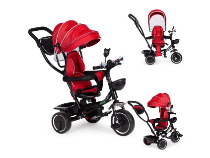 ECOTOYS červená trojkolka s otočným sedadlom 360°