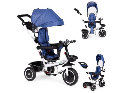 ECOTOYS trojkolka 3v1 s otočným sedadlom 360° modrá