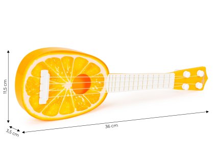 Ukulele kytara pro děti, čtyři oranžové struny