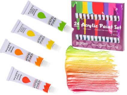 Umelecké akrylové farby viacfarebné 24 tub