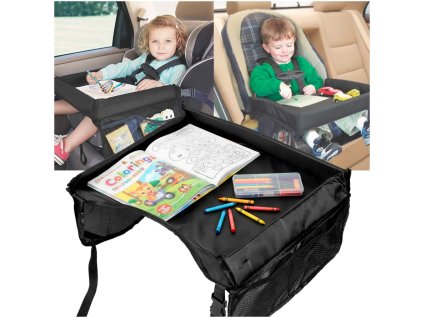 Stolik podrozny wodoodporny do fotelika samochodowego czarny 178540