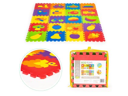 Vzdelávacia penová podložka EVA puzzle 20 dielov 148x119 cm ECOTOYS