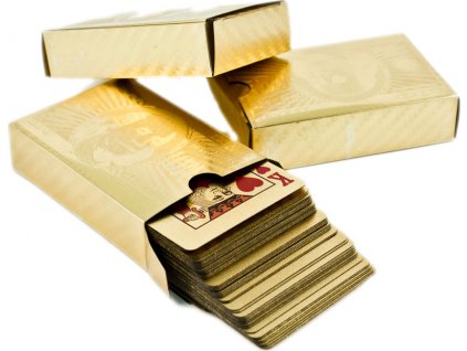 Zlaté plastové hrací karty - $$$ dolar