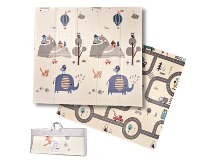 Mata edukacyjna skladana piankowa dwustronna 179x198cm ulica las 147808