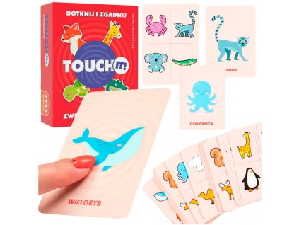 MUDUKO Vzdelávacia kartová hra Touch it! Dotkni sa a hádaj. Zvieratá 5+
