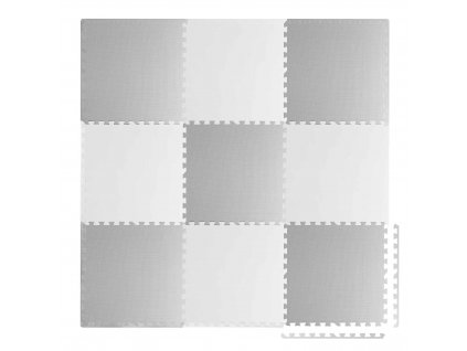 Pěnová podložka na puzzle bílá a šedá 60 x 60 cm 9 ks.