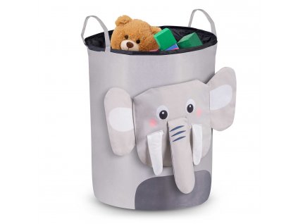Kôš na hračky Nukido - sivý slon