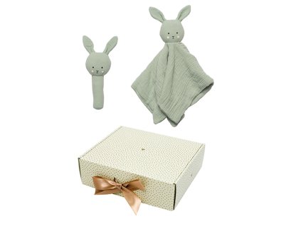 Darčekový Set s hrkálkou Zajačik zelený