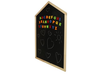 Tablica kredowa magnetyczna wiszaca domek literki kreda gabka 150334