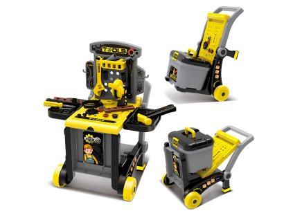 Skladací 3v1 detský majster – dielňa, vozík a fúrik