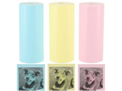 Rolki papier wklad termiczny do mini drukarki 5 7cmx3m 3 sztuki kolorowe 141771