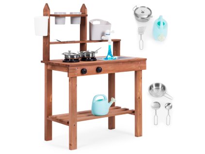 Detská blátová kuchynka z jedľového dreva ECOTOYS