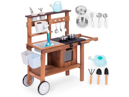 Detská blátová kuchynka ECOTOYS z jedľového dreva