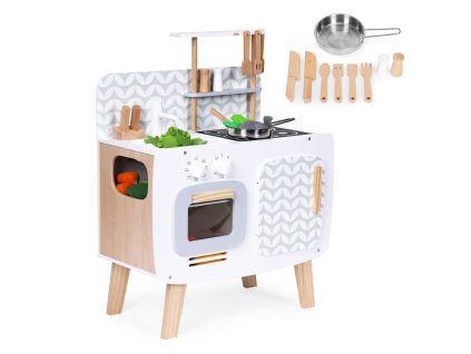 Detské drevené retro kuchynské horáky do rúry s drezom kuchynské doplnky ECOTOYS