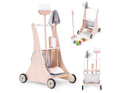 Drevený upratovací vozík pre deti ECOTOYS (od 3 r.)