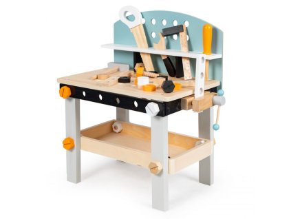 Drevený detský pracovný stôl s náradím 38 ks ECOTOYS