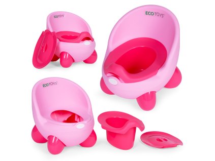 Detský nočník s odnímateľnou vložkou protišmykové nožičky ružové ECOTOYS