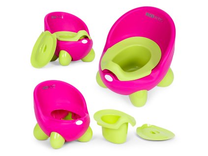 Detský nočník s odnímateľnou vložkou protišmykové nožičky ružovo-zelený ECOTOYS
