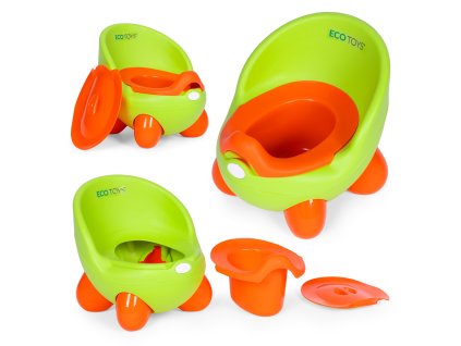 Zelený detský nočník ECOTOYS, vyberateľná vložka, protišmyk