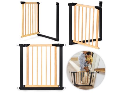 Bezpečnostná zábrana 74-80 cm na schody a dvere kov drevo ECOTOYS