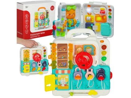 Tablica manipulacyjna sensoryczna montessori walizka pokretla mis XXL swiatlo dzwiek 168268