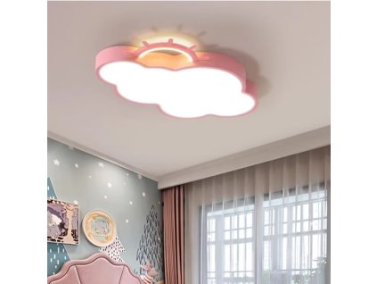 Lampa LED sufitowa plafon do pokoju dzieciecego sciemniana LUMELA pilot chmurka rozowa 170832