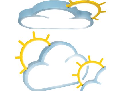 LED stropné svietidlo plafón pre detskú izbu stmievateľné LUMELA + diaľkové ovládanie cloud blue