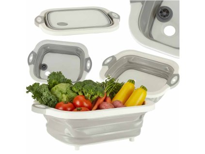 Miska skladana silikonowa deska do krojenia ociekacz zlew turystyczna 179827