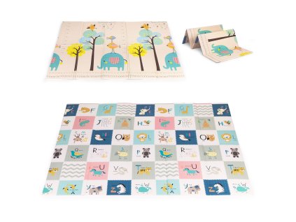 Detská penová podložka 200x150 cm vzdelávacia obojstranná skladacia rastová abeceda ECOTOYS