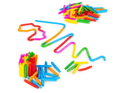Farebné sensory rúrky Pop Tube, 60 ks — spojiteľné