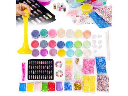 Súprava na výrobu detského slizu DIY plastová roztiahnuteľná squishy 113 kusov