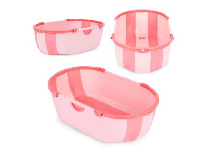 Skladacia detská vaňa ECOTOYS s termokorkom, ružová