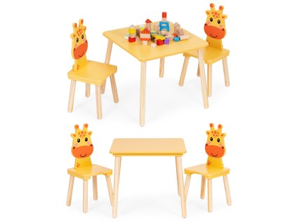 Detský set: stolík + 2 stoličky Žirafa ECOTOYS