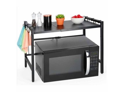 Polka kuchenna nad mikrofalowke organizer regulowany metalowy 6 wieszakow 179744