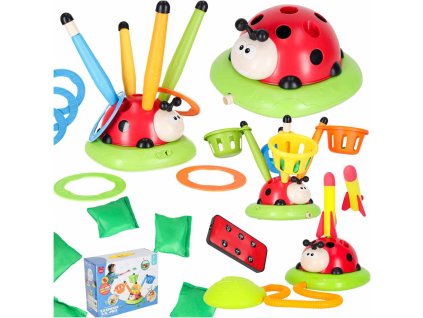 Gra zrecznosciowa dla dzieci skakanka wyrzutnia rzut do celu biedronka 4w1 179745