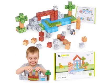Magnetické kocky 119 dielov – kreatívna stavebnica 3+