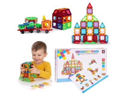 Magnetické stavebné bloky domček auto príves 106 prvkov