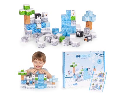 Magnetické kocky Zimná edícia 97 dielov – pre deti